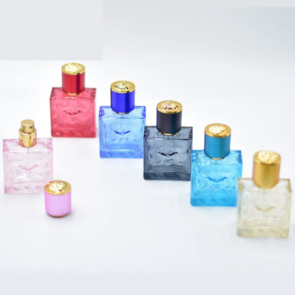 6PCS 30ml Colorful Empty Glass Perfume Spray Bottle Refillable Fine Mist Cosmetic Atomizer Travel Portable Dispenser Containers
