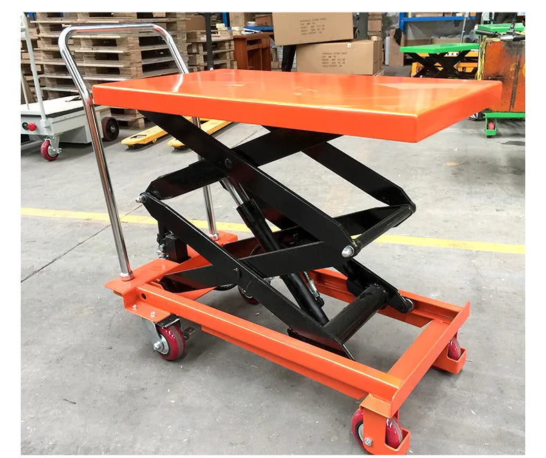 Mobile Manual Hydraulic Lifting Platform Lift Hand-Pushed Lifting Platform Truck (Load 150kg)