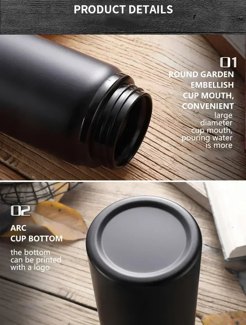 Large 600ml Stainless Steel Sports Bottle Leak Proof Design Bike Cycling Camping Outdoor Travel Water Flask Durable