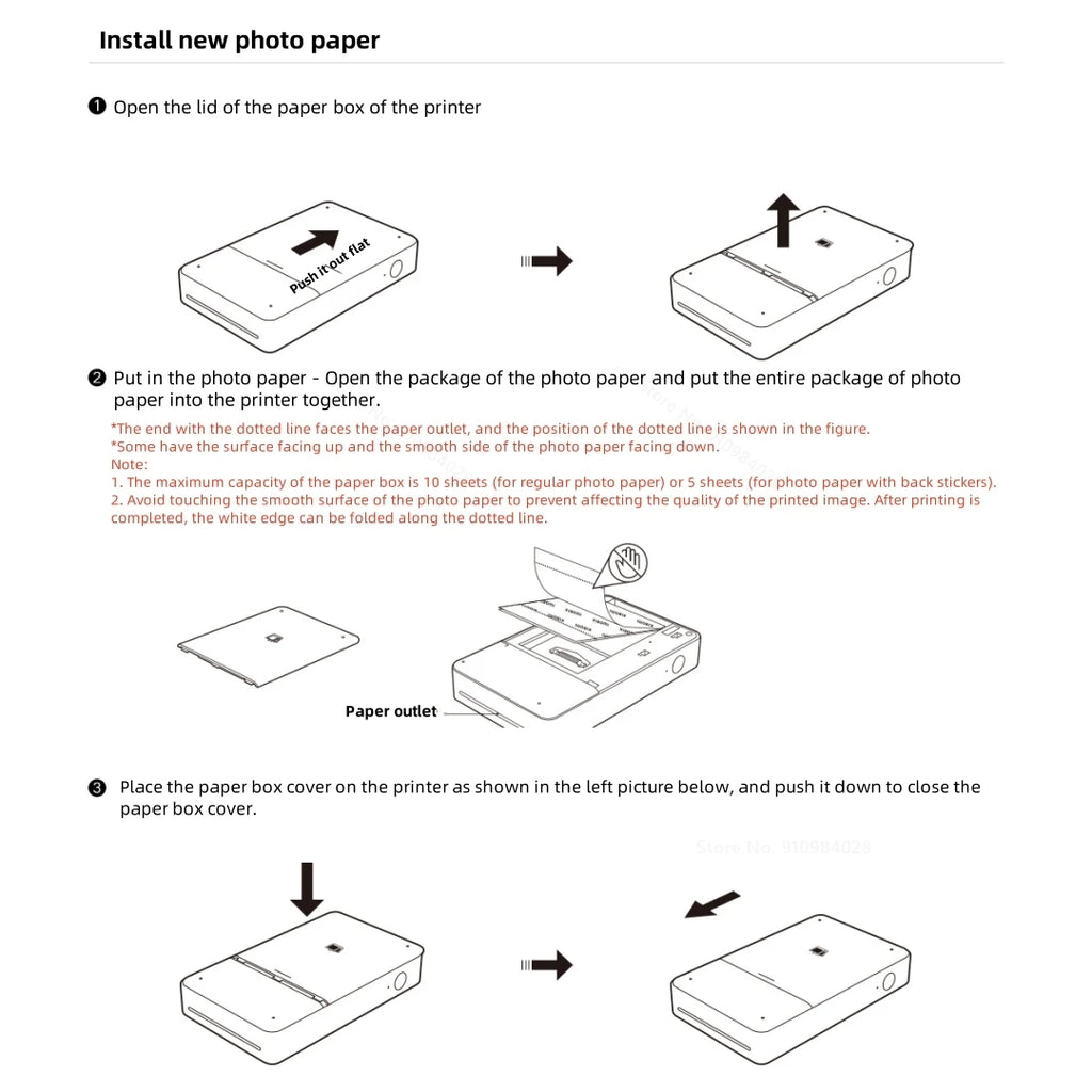 For Xiaomi Mijia Pocket Photo Printer Pro Dedicated Photo Paper Adopts New Sublimation Printing Technology