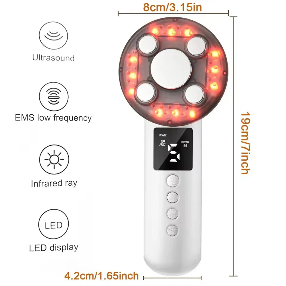 3 IN 1 EMS Ultrasound Machine Body Slimming Vibrating Massager Anti-Cellulite Fat Burner Facial RF Infrared EMS LED Light Device