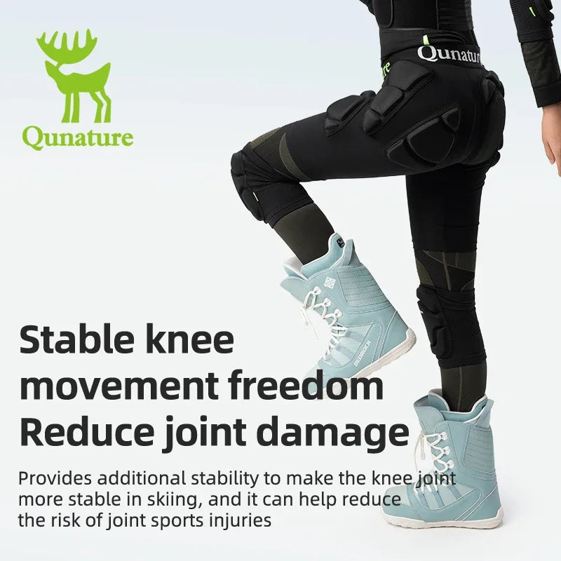 Qunature Sport Knee Pads Single Double Board Ski Knee Pads Protective Gear Knee Anti-fall Riding Outdoor  Legs Knee Pads