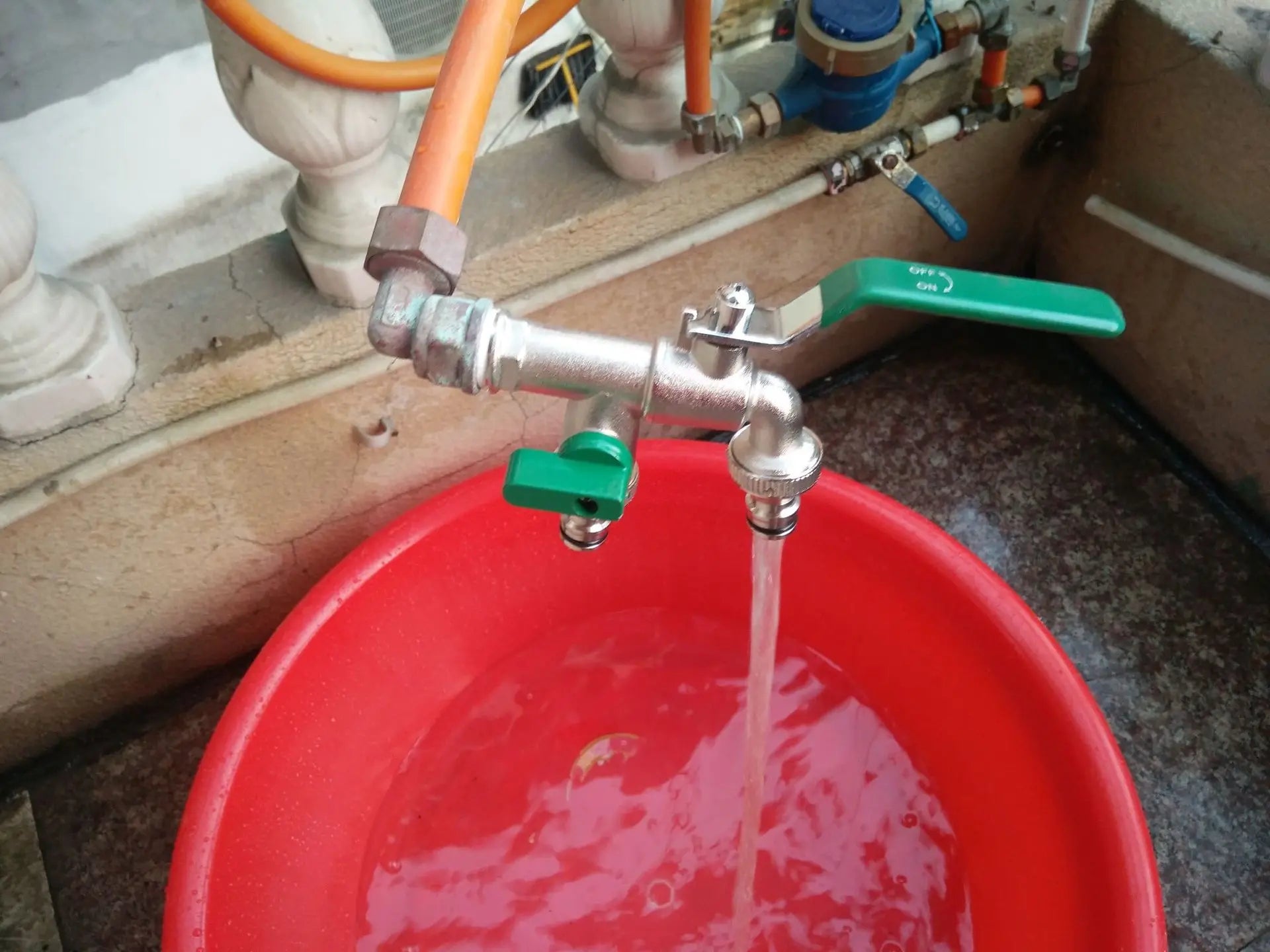 Garden Outdoor Bibcock Faucet DN15 DN20, Anti-freeze, Dual Control Copper for Washing Machine and Kitchen Garden Sink    1/2
