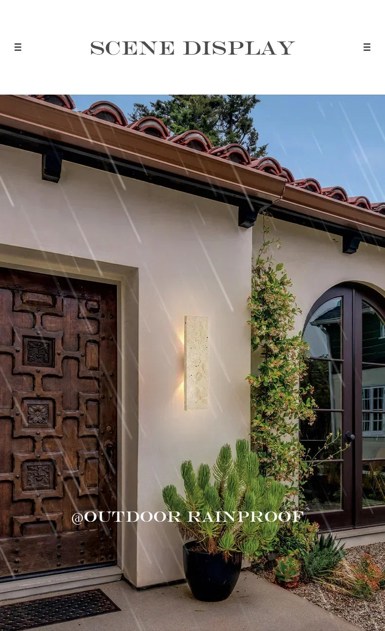 Outdoor Waterproof Wall Lamps Strip Natural Stone Wall Lights 18W LED Wall Lamp Bedroom Exterior Outdoor Lighting Fixtures