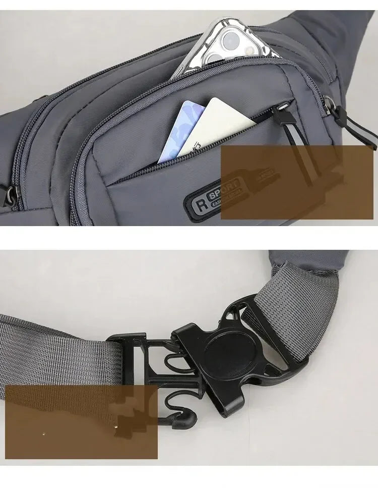 Crossbody Bag Outdoor Sports Multi Functional Waterproof Waist Bag Canvas Fit Mobile Waist Bag With Large Capacity For Men Women