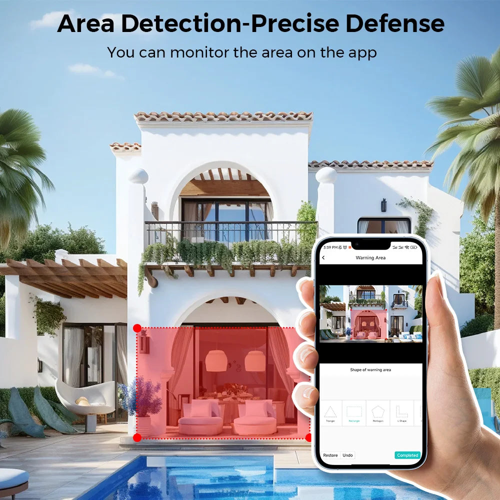 4MP 2K Wifi IP Camera Outdoor with AI Human Detect Auto Tracking Wireless PTZ H.265 P2P Audio 1080P Security CCTV Camera