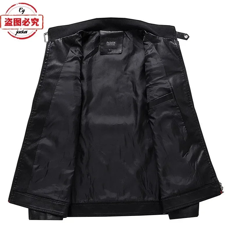 Gold Wing 1800 motorcycle LOGO washed pu leather jacket men's windproof autumn and winter spring and autumn leather jacket