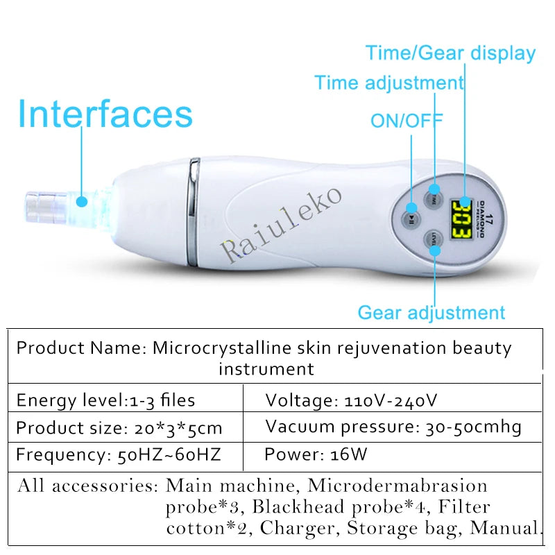 Dermabrasion Peeling Blackhead Acne Pore Remove Facial Skin Care Beauty Machine Vacuum Face Diamond Pen home Beauty Equipment