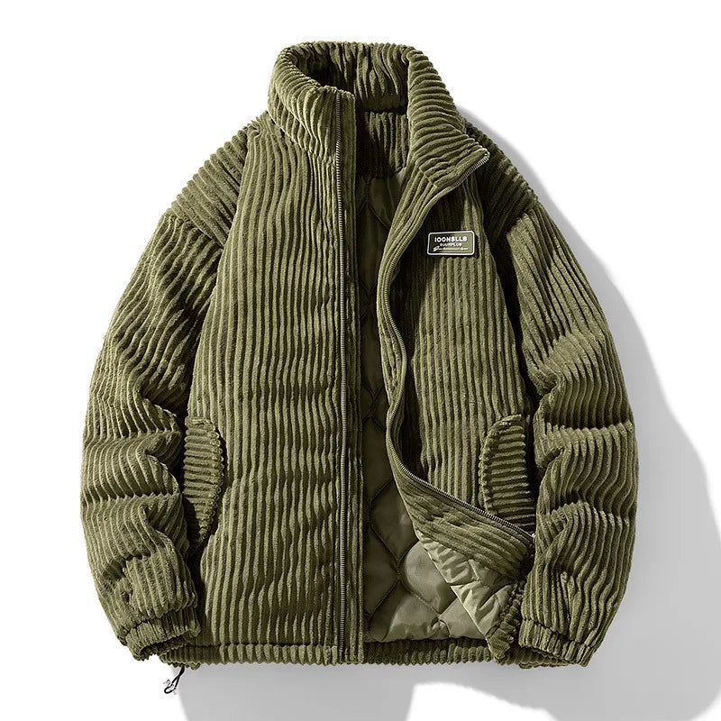 Autumn Winter Corduroy Men's Parkas High-end Design Quality Men's Jacket Handsome Trendy Brand Thick Couple Down Cotton Jacket