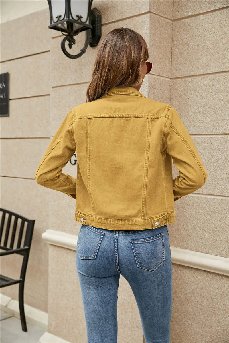 2025 Fashion Slim Fit Lapel Denim Jacket Europe and America
