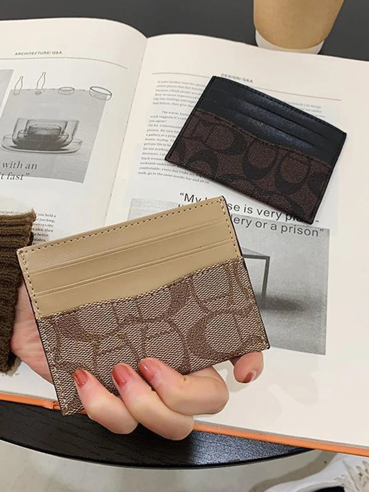 1pc RFID Blocking Card Holder, Slim & Luxury PU for Women, Multi-Slot for Cards & Cash, Compact Wallet, ID Holder, Gift Idea