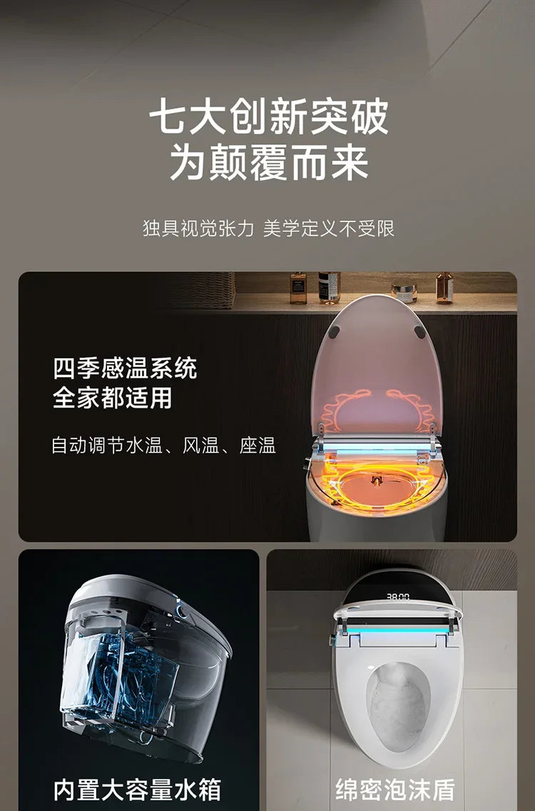 Intelligent toilet egg shaped seat with fully automatic and no water pressure limit