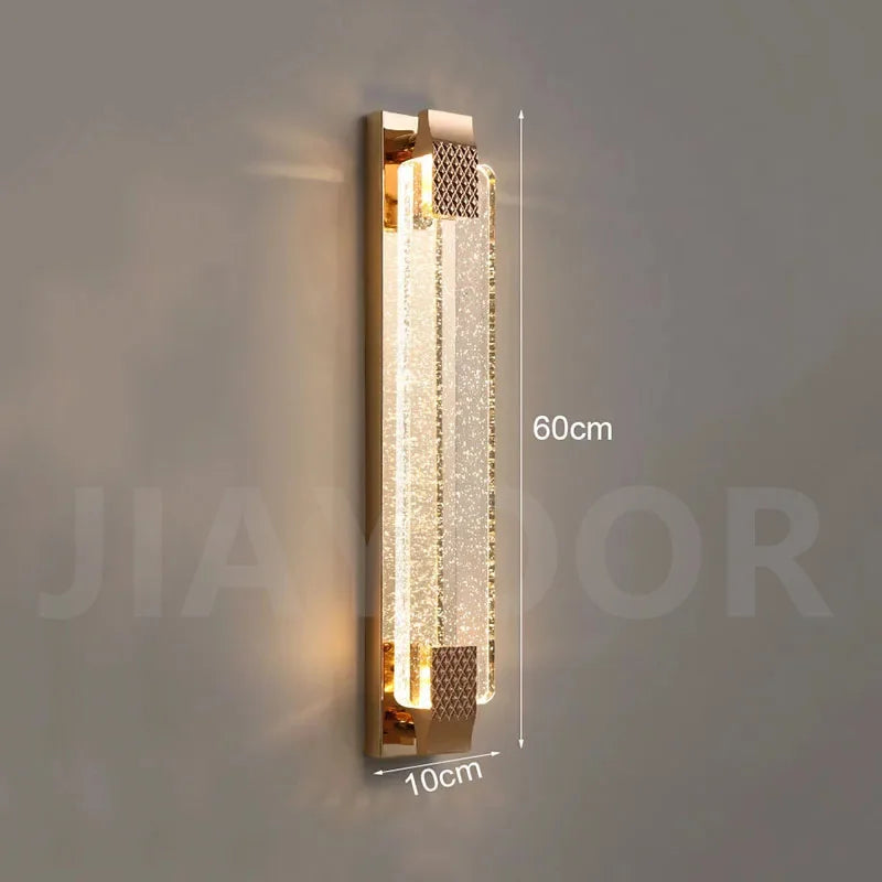 Luxury Wall Lamp Modern Gold Black LED Lamp TV Background Light Bedroom Bedside Living Room Decoration Indoor Light Bedside Lamp