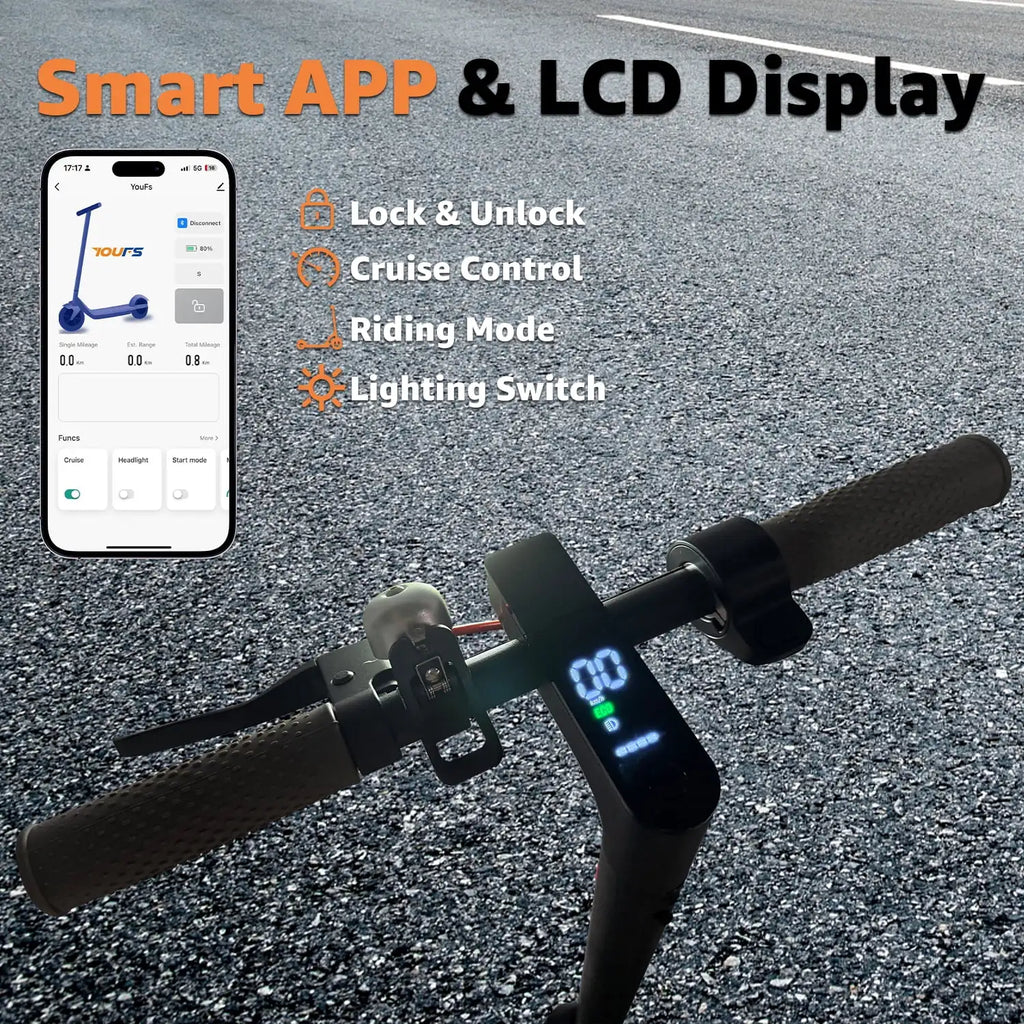 Foldable Smart Electric Scooter for Commuting 36V 500W Motor Escooter 25 Miles Long Range Smart Adult Electric Scooter for APP