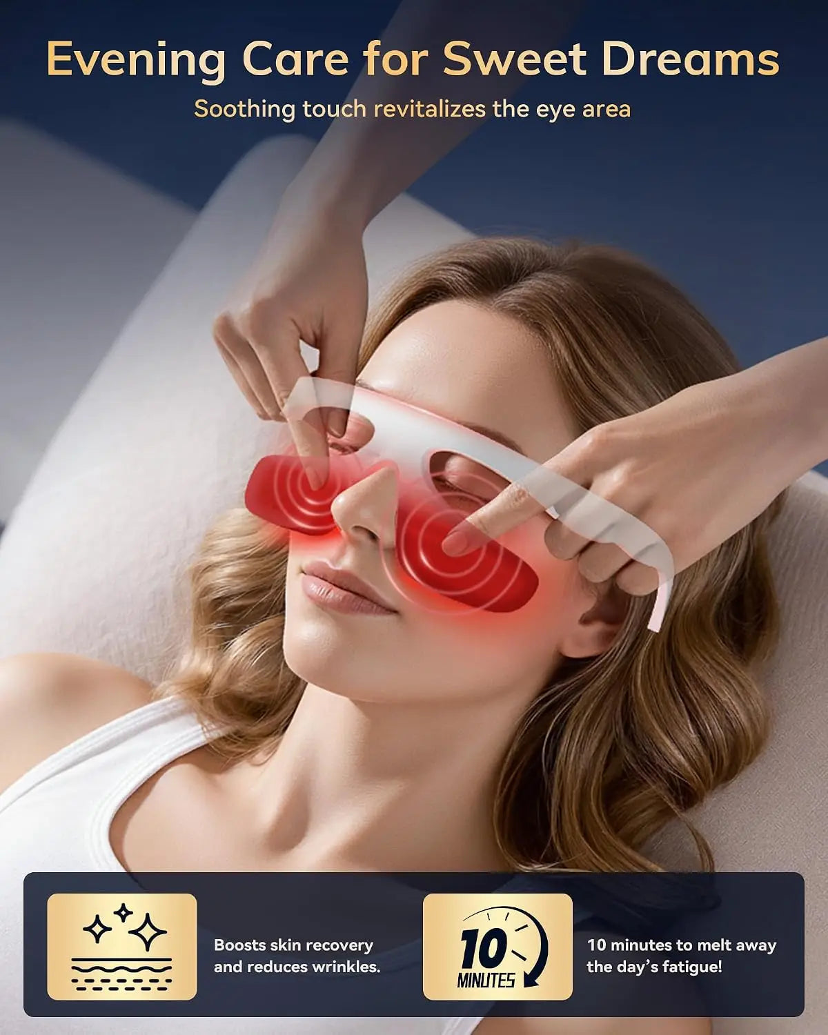 Smart Eye Massager 3D Red Light Eye Fatigue Dark Circles Relaxing Under-Eye Glasses Massage Beauty Machine