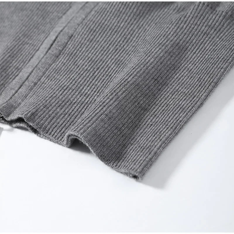 Elegant Knitted Zipper Women's Sweater Solid Full Sleeve Stand Collar Loose Open Stitch Female 2026 Fashion Autumn Outwear Lady