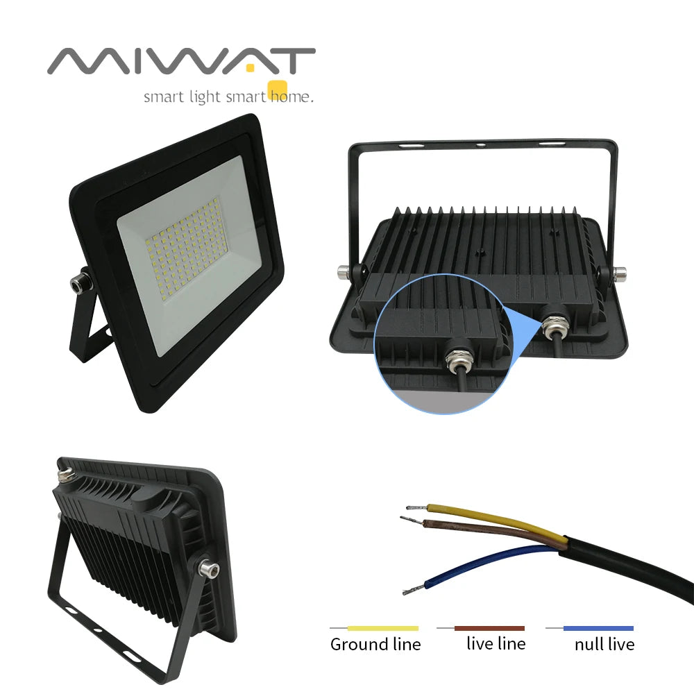 LED Flood Light 10W 20W 30W 50W 100W AC 220V Reflector Spotlight Street Light Wall Lamp IP68 Waterproof Outdoor Garden Lighting