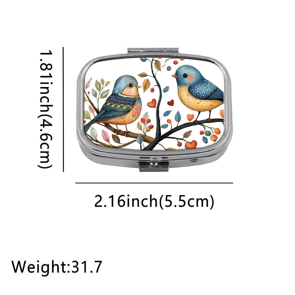 Animals Metal Medicine Box Bird Pill Packaging Health Products Butterfly Moisture Resistant Storage Case Personalized Casket