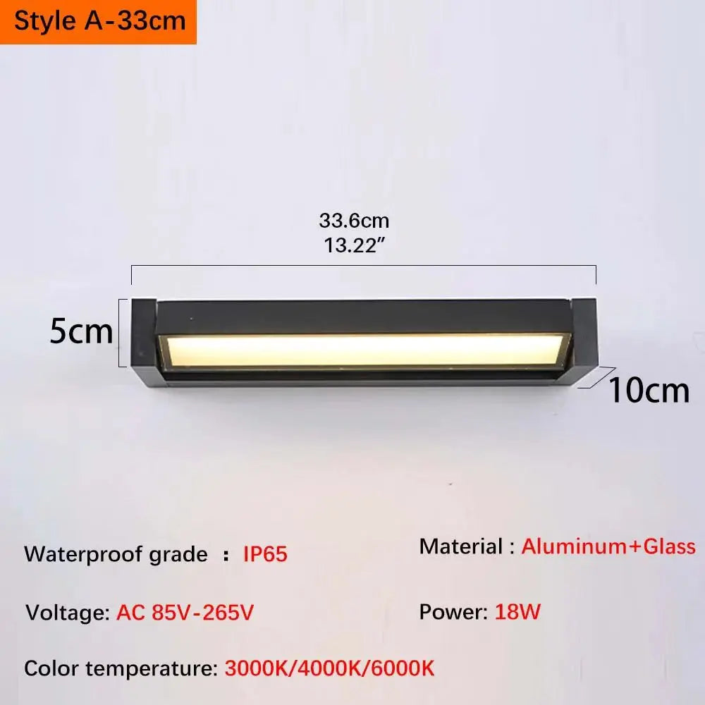 Adjustable angle outdoor waterproof outdoor wall lamp garden wiring wall lamp simple and high-end aluminum wall lamp