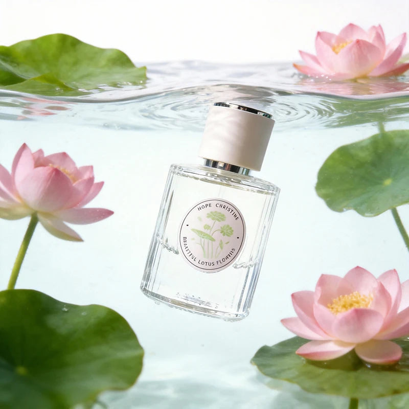 Fresh Lotus Perfume Long-Lasting Floral-Woody Scent with Eastern Serenity Aroma of Lotus Jasmine And Cedar for Women 50ML