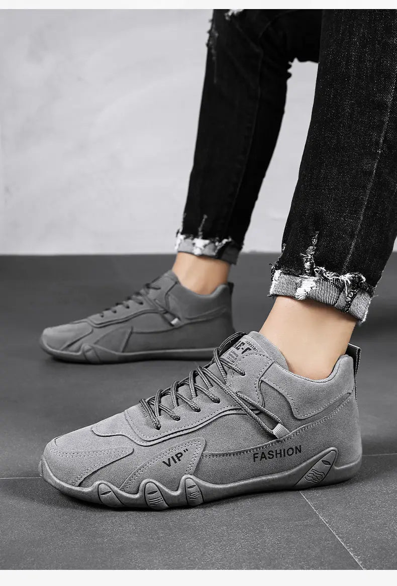 Men's Fleece Lined Safety Shoes Sporty Casual Warm Trendy High Top Work Boots Glued Sole round Toe Rubber Bottom Shoes