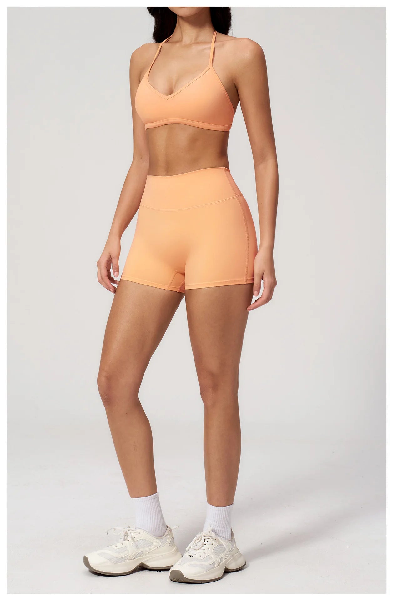 2 Pieces Yoga Set Women Tracksuit Backless Halter Tops High Waist Shorts Gym Suits Fitness Sportswear Workout Sets Athletic Wear