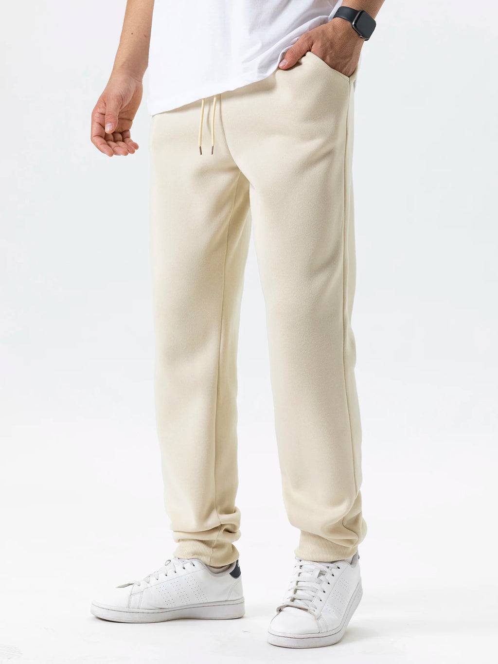 Men's Casual Pants Autumn Winter Fleece Sweatpants Men Running Jogger Sports Gym Trousers Fashion Solid Color Workout Long Pants