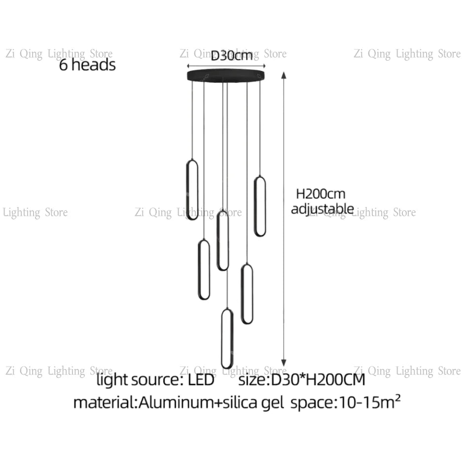Modern LED Pendant Light Minimalist Chandelier Nordic Hanging for Living Room Restaurant Villa Loft Ceiling Staircase