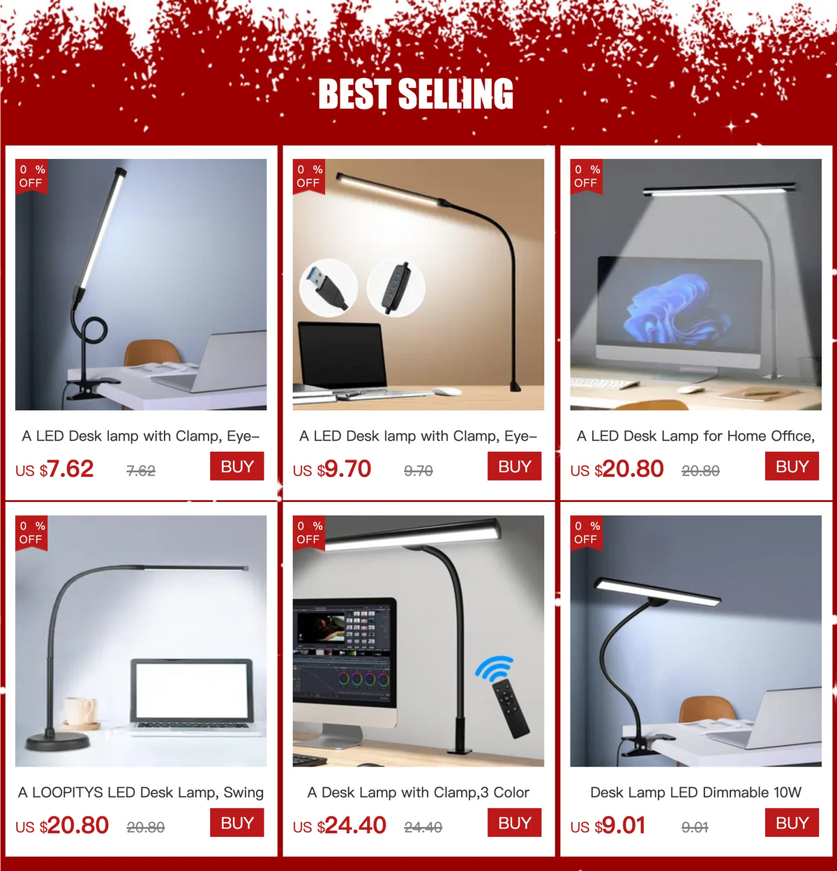 LOOPITYS 24W LED Desk Lamp 80cm 2310 Lumens Touch Control Dimmable Adjustable Color Temperature Clamp Table Lamp