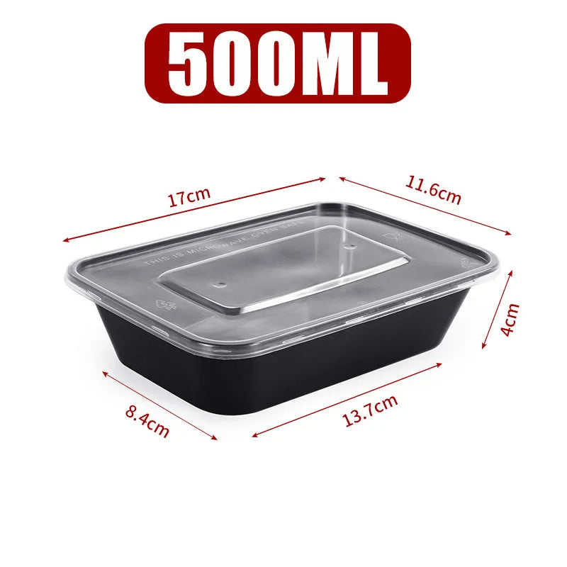 Disposable Food Containers with Lids Leakproof Plastic Bento Lunch Box Fridge Fresh-keeping Boxes Kitchen Food Storage Tableware
