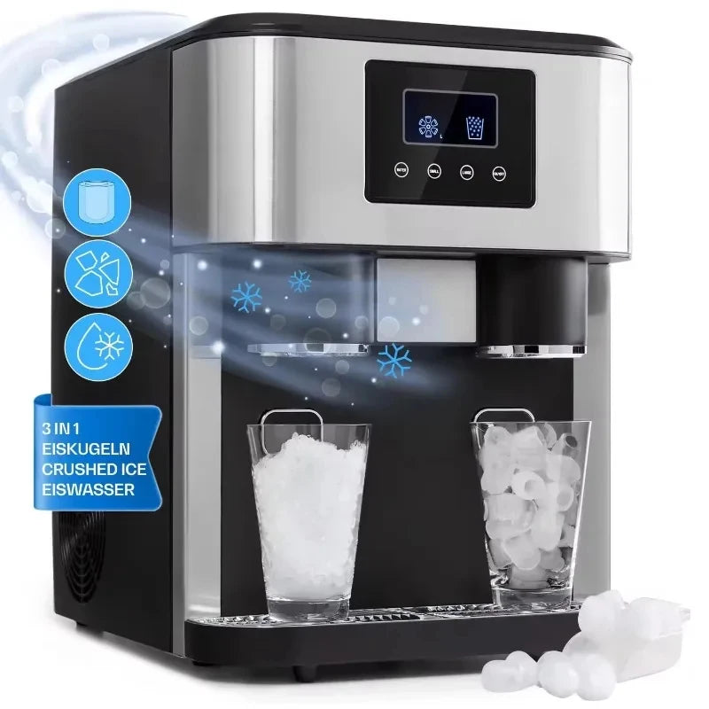Commercial Home Electric Ice Cube Maker Machine Counter Top 3-in-1 Crushed Ice Buy for Household & Hotel Use
