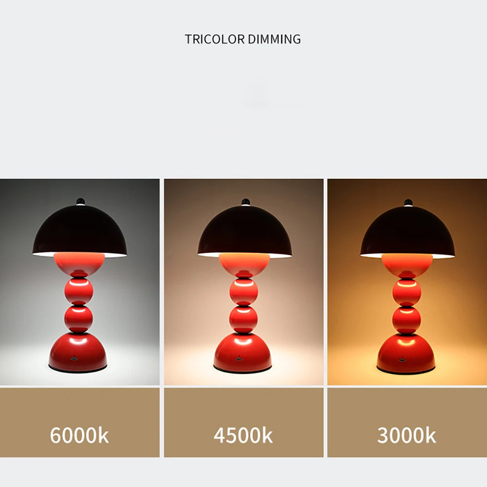 LED Flower Bud Desk Lamp Charging Touch Switch Room Decoration Bedroom Mushroom Lamp Restaurant Atmosphere Lamp