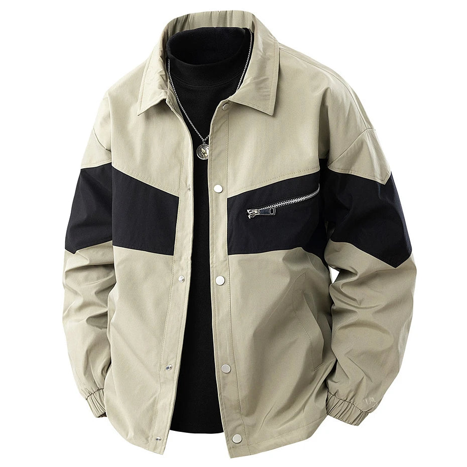 8XL Plus Size Jacket Men Patchwork Coat Spring Autumn Fashion Casual Patchwork Cargo Jacket Male Big Size Outerwear