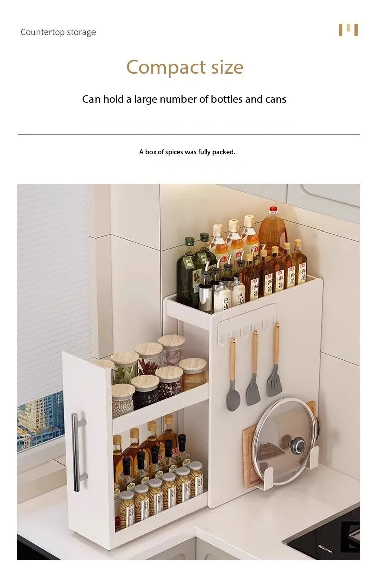 New Pull-out Multifunctional Multi-layer Storage Shelf for Seasoning Products Kitchen Narrow Table Supplies Storage Rack