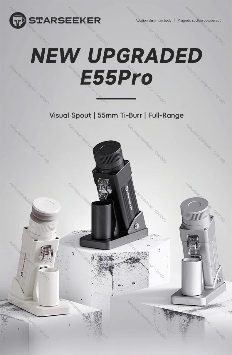 STARSEEKER E55Pro Portable Stainless Steel 55MM Conical Burr Electric Coffee Grinder for Office Home