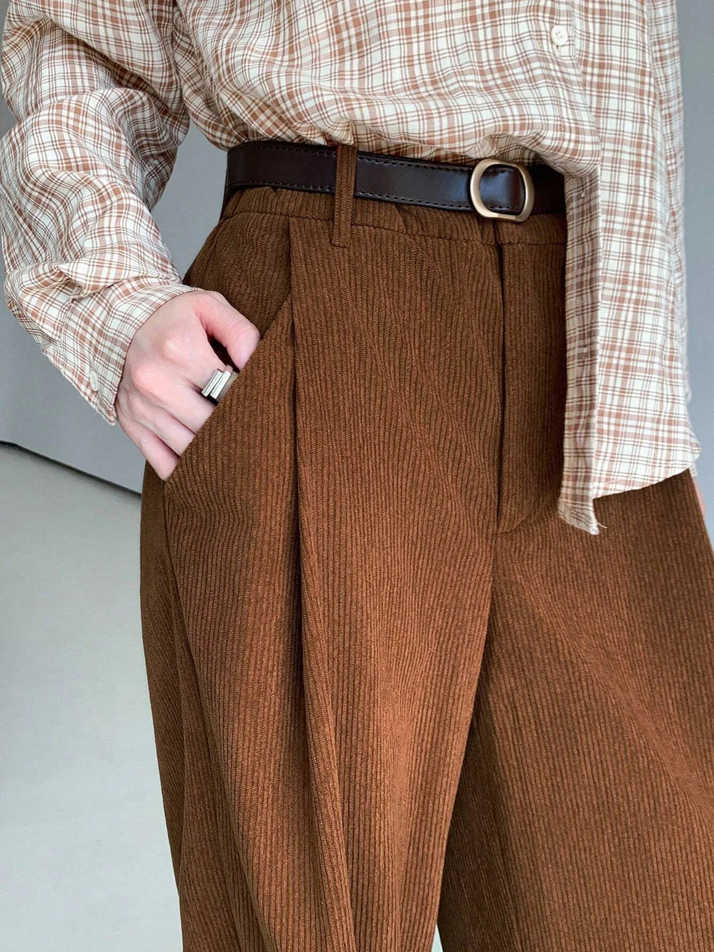 Loose and Lazy Elastic Waist Slimming Wide-leg Casual Pants, Trendy and Versatile Autumn Wide-leg Pants for Short Women