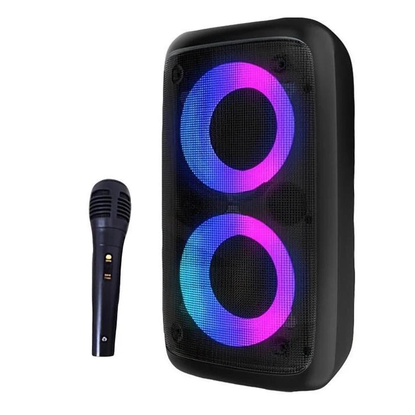 Karaoke Radio FM Bluetooth Speaker Portable Wireless With Microphone Lamp Machine Caixa De Som Sound Box Music Subwoofer LED TWS
