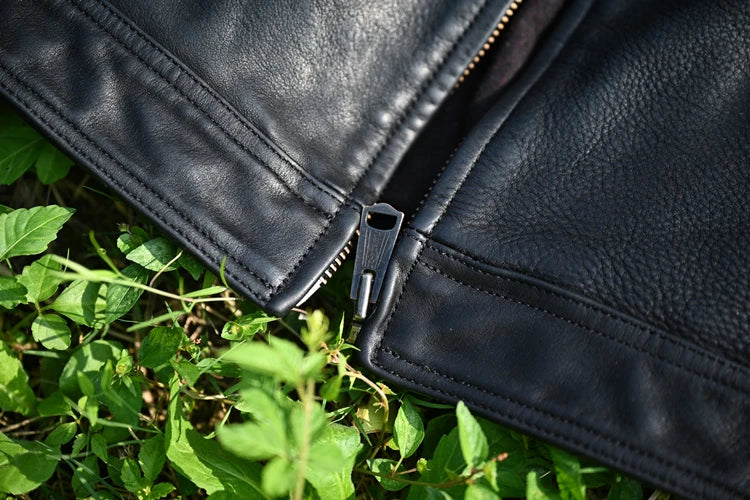 2023 New Genuine Leather Jacket Men 1.6 Thick Full-grain Top Layer Cowhide Natural Leather Clothes Men's Leather Jacket Chaqueta