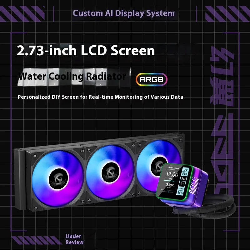 Power Train X-GAMERX S360 ARGB DIY screen display 2.73-inch LCD SCREEN Water Cooling 360mm Radiator 5V-3PIN CPU cooler