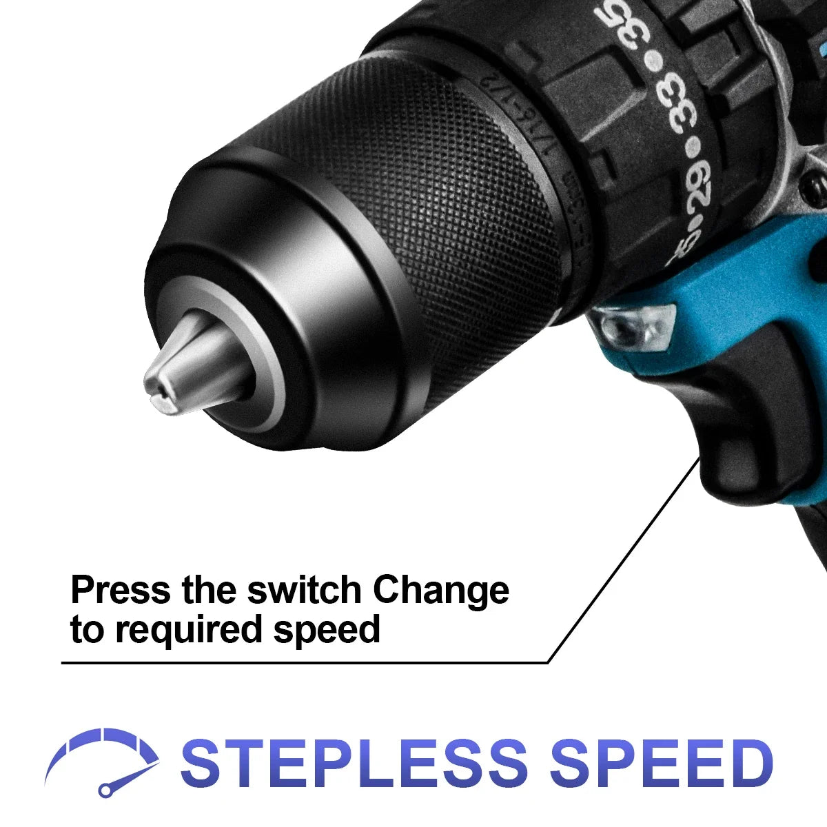 Gisam 13mm 35+3 Torque Brushless Electric Impact Drill Cordless Drill Electric Screwdriver Power Tool For Makita 18V Battery Pin