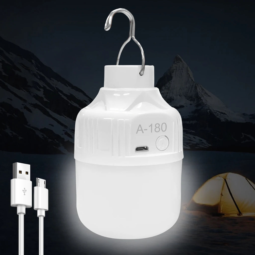 Camping Light Bulb Emergency Night Lighting Flashlight Outdoor Picnic Hanging Pendant Tent Lamp 500mAh USB Rechargeable LED Bulb