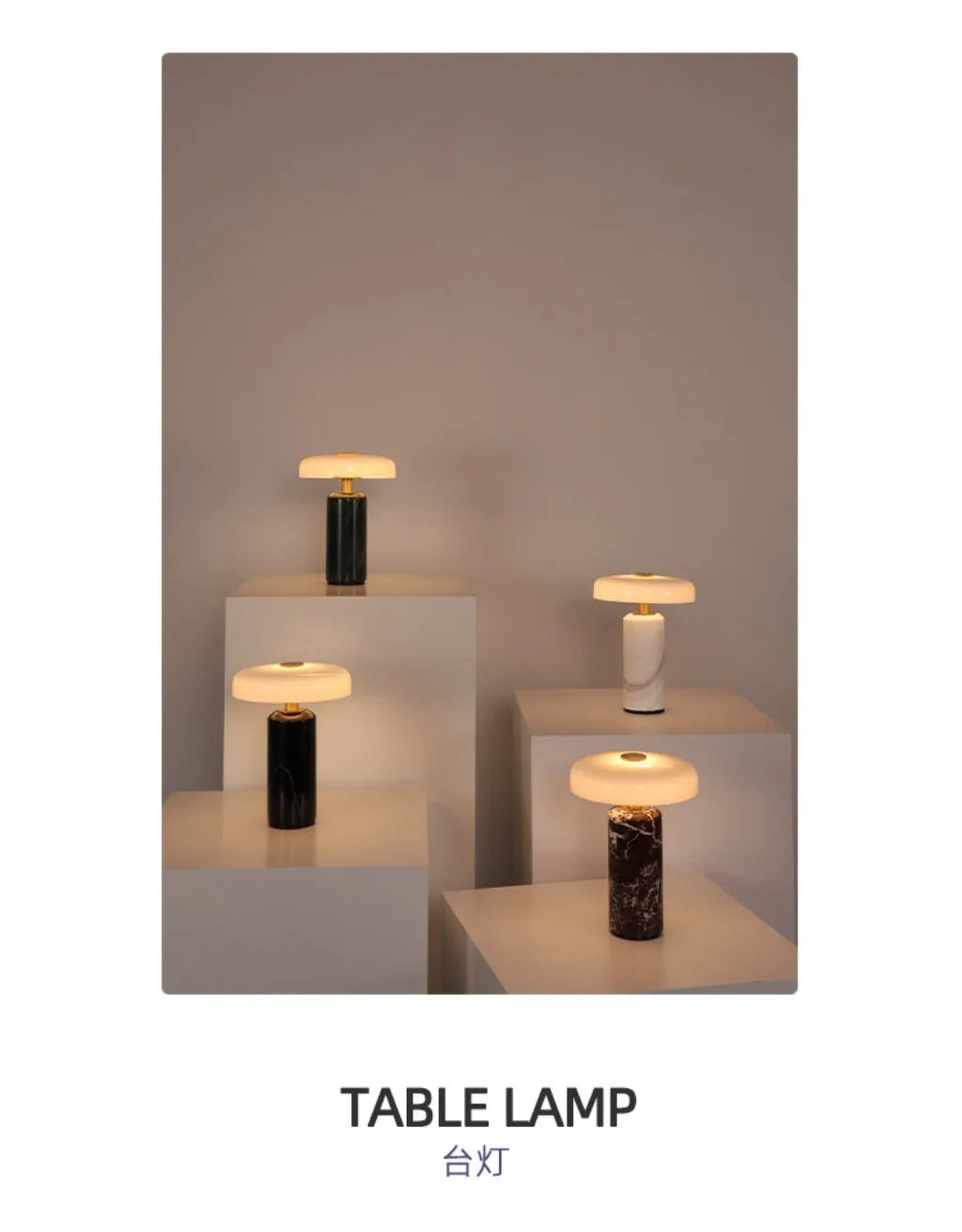 Table Lamps Luxury Glass 110V/220V Marble USB Lighting Rechargable Space Mood Light Table Light Bedroom Living Room Decoration