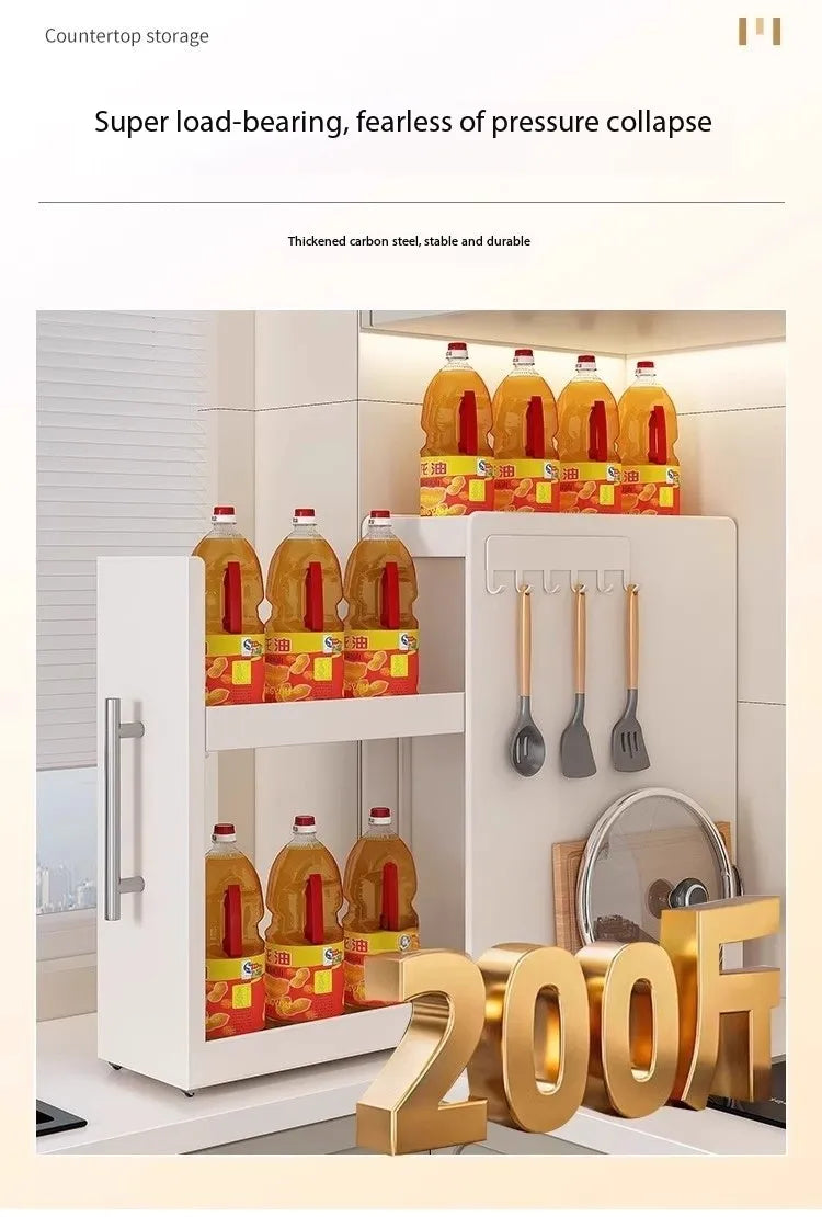New Pull-out Multifunctional Multi-layer Storage Shelf for Seasoning Products Kitchen Narrow Table Supplies Storage Rack