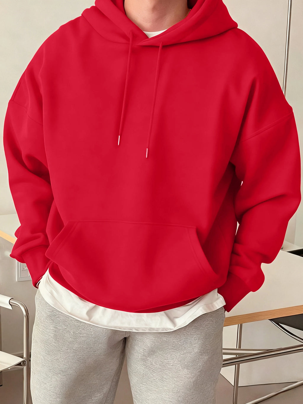 Fashion Solid Sweatshirt Sport Comfy Tracksuit Fleece Autumn Hoodies Man Basics Warm Streetwear Casual Jogging Clothes Unisex