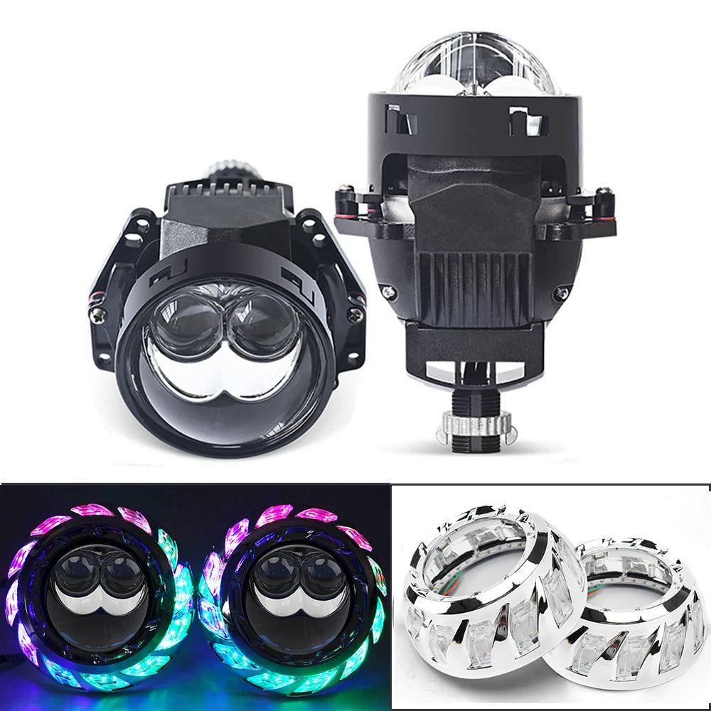 140W 3.0 Inch Dual Hyperboloid Bi LED Projector Lens 35000LM for Hella 3R H4 H7 9005/9006 Car Upgrade Accessories Retrofit