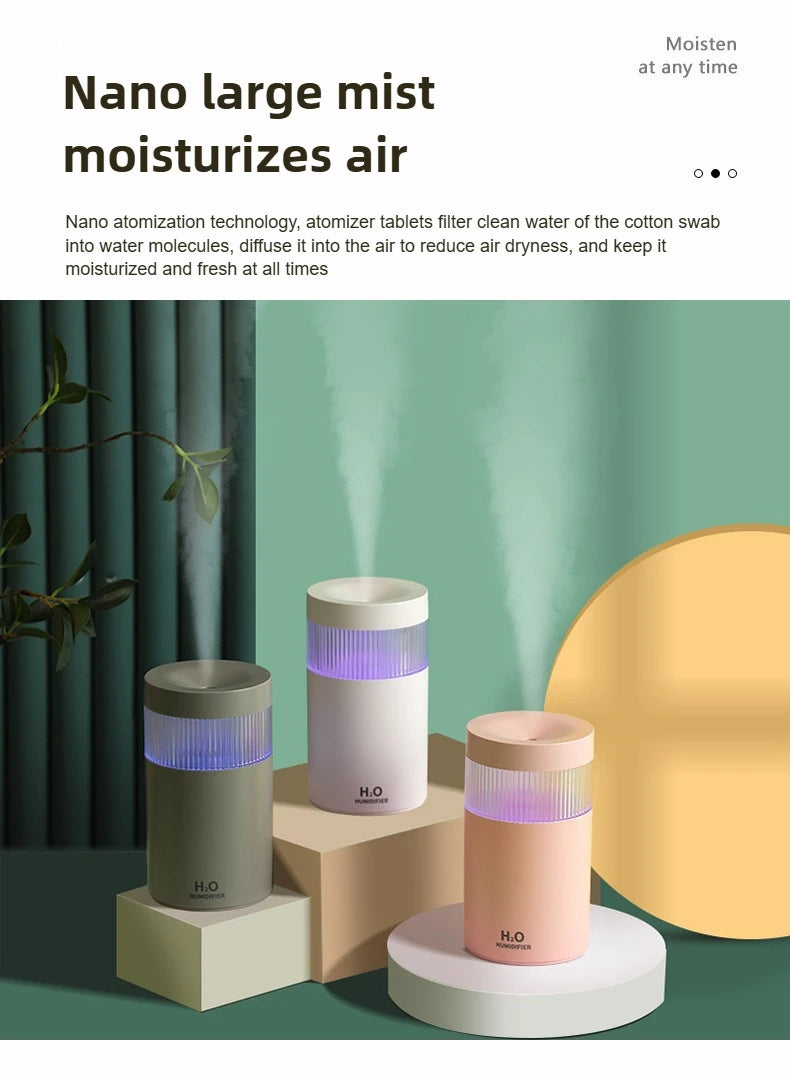 Mini 300ml Portable Air Humidifier USB Desktop Indoor Mute Air Atomization Humidifier Mist Maker Lights for Car Home Bedroom