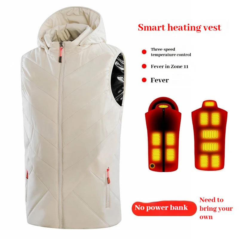 New 11 Wheel Drive Unisex Heating Suit for Men USB Smart Heating Vest for Men, Electric Heating Graphene Heating Suit