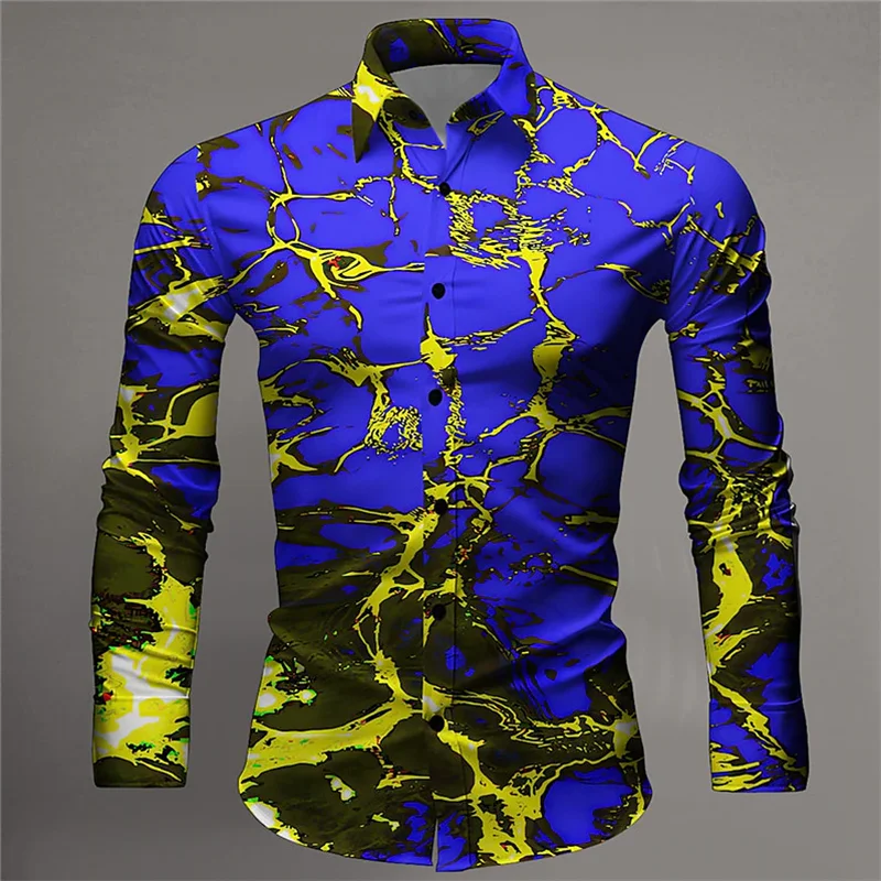 Men's Tops Suit Lapel Splash Paint Shirt Fashion Men's Luxury Casual Sports Light Comfort Soft Designer Design New Style 2027