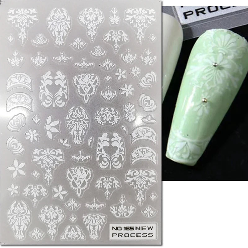 3d Nail Art Ultrathin Decals Blue Pink Blossom Florals Flowers Leaves Nail Stickers Decoration For Nail Tips Beauty