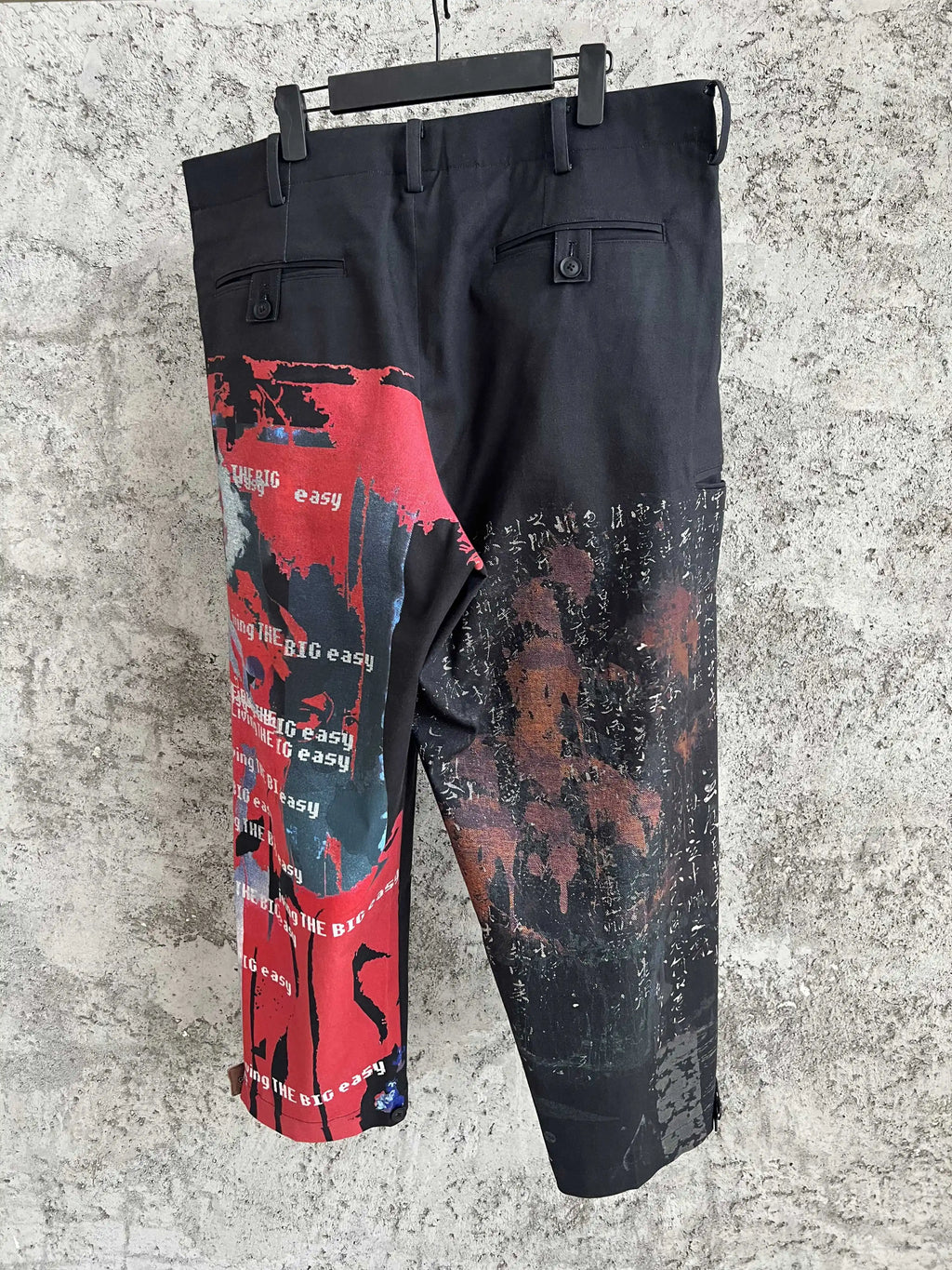 TOP-YAMAMOTO pure cotton printed wide-leg pants